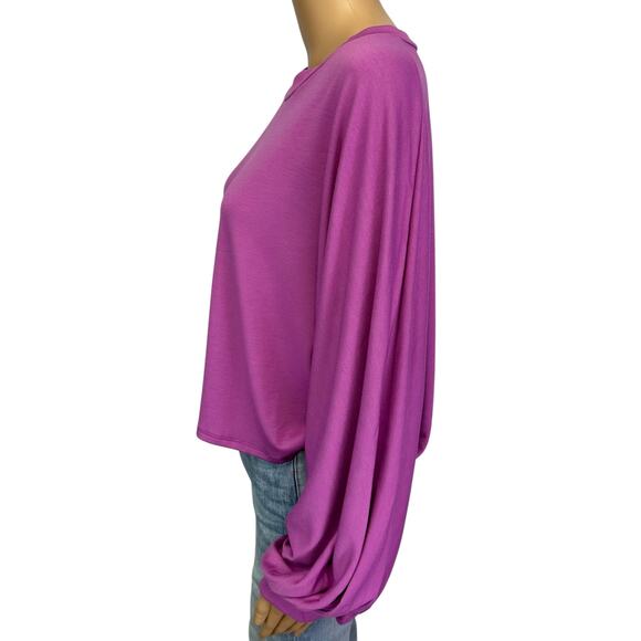 2/$30 Blue Blush Boxy Cropped Sweatshirt Purple Pink Oversized Size L - Picture 6 of 11